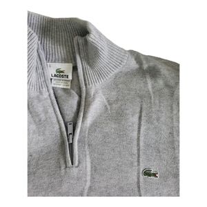 Lacoste gray quarter zip cotton pullover sweater size 6